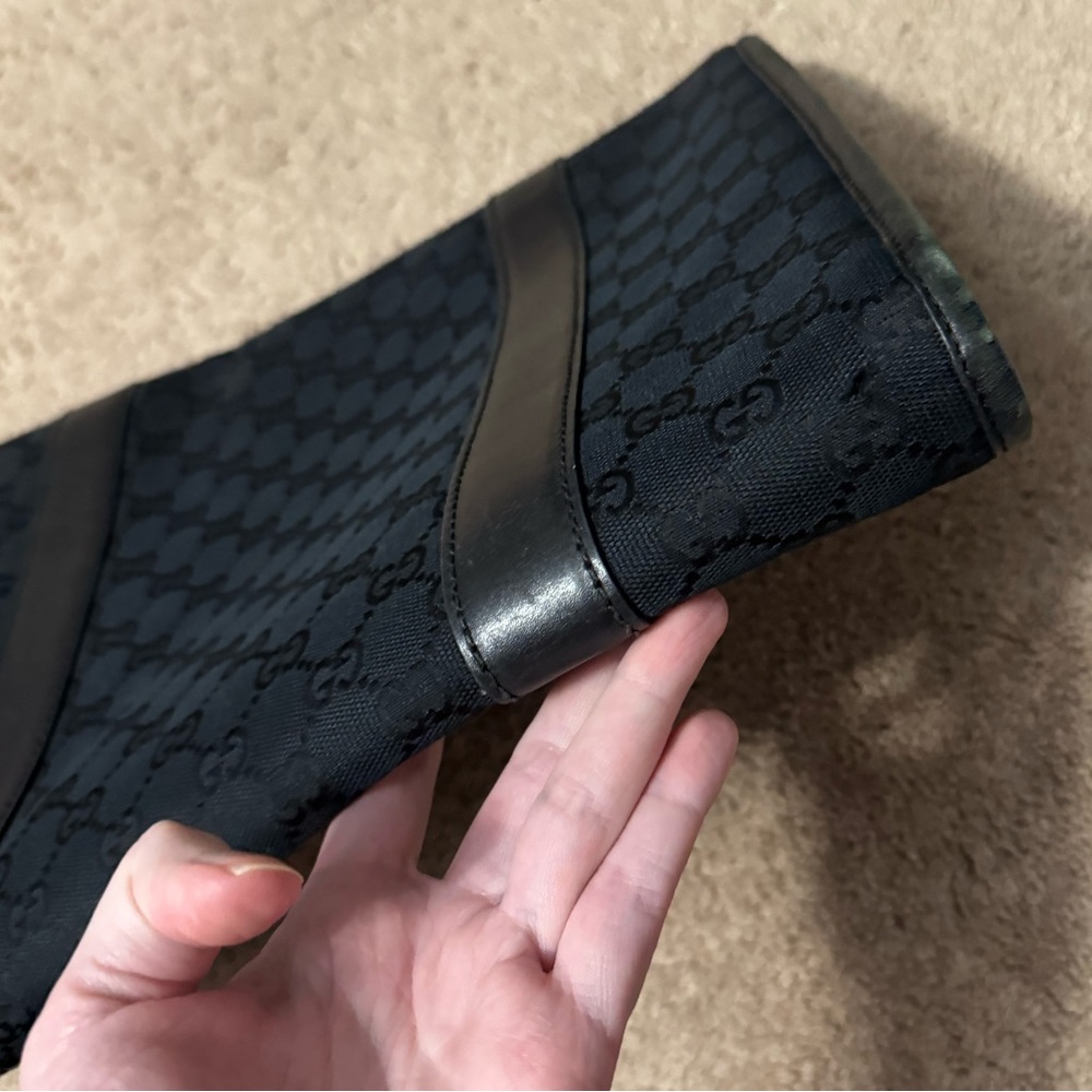Gucci AUTHENTIC Vintage Monogram GG Black Canvas Clutch Bag File Laptop Case - Picture 8 of 16